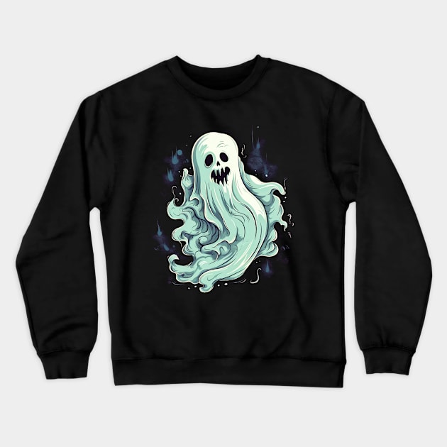 Eerie Halloween Ghoul Art - Spooky Season Delight Crewneck Sweatshirt by Captain Peter Designs